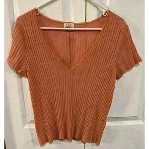 PST LA Project Social Tee Womens Small Orange Crop Top